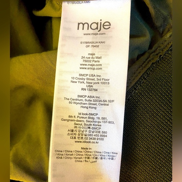 Maje Brasilia Kaki Jacket in Navy Green. Women’s size EUR 36, US size XS. - Picture 5 of 8